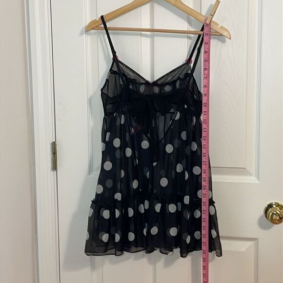 Betsey Johnson Valentine’s Negligée Ink Bows, Sheer Black, Small - Picture 4 of 8